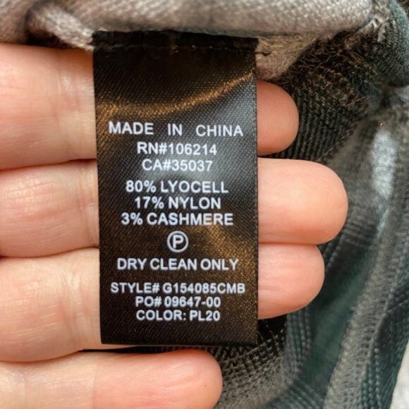 Joe's Jeans Sweater Womens Medium Azure Gray Heathered Layered Tartan Hem - Picture 15 of 16